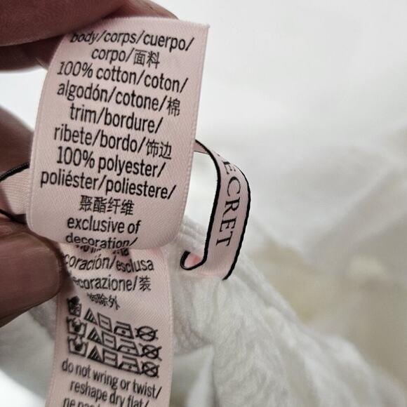 Victoria's Secret Floral Lace Trim Ruffle Boho Cotton Tunic Top White Size XS - Picture 4 of 4